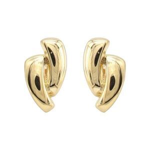 Double Earrings 18K Solid Yellow Gold
